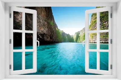 Produktbild von Wallario Poster mit Fenster-Illusion: Fluss in den Tiefen der Schlucht, Größe: 100 x 150 cm