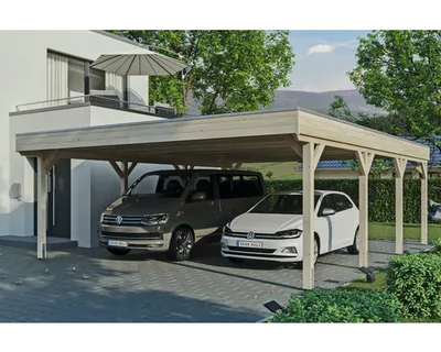 Produktbild von Doppelcarport SKAN Holz Grunewald 622 x 796 cm natur