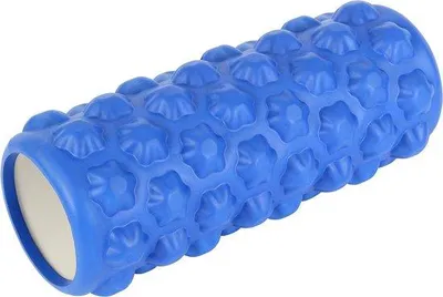 Produktbild von Unyqoos® Faszienrolle (Foamroller) 15 x 33 cm – Noppen, Sterne & Power‑Spike Oberfläche, blau, stabil & leicht zu reinigen, Selbstmassage für Rücken, Hände & Füße