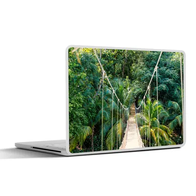 Produktbild von MuchoWow® Laptop Aufkleber Sticker Cover Dschungel - Palme - Brücke - Natur - Pflanzen 40x30 cm - Laptop Dekoration - Selbstklebend