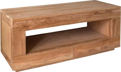 Image de Teako Design Meuble bas Hassela en teck massif résistant aux intempéries 150 x 60 cm