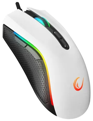 Imagen del producto de Ratón alámbrico Rampage Smx-R44V2 para juegos, 12800 DPI, iluminación RGB, 1000 Hz, interruptores Huano, color blanco