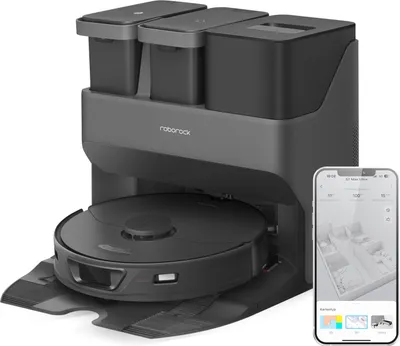 Produktbild von Roborock S7 Max Ultra Staubsauger Roboter 5500Pa mit Empty Wash Fill Dock Saugroboter mit Wischfunktion Heißlufttrocknung APP Schwarz