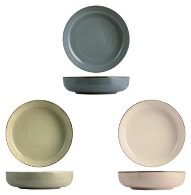 Image de H&h Set de 4 assiettes à soupe en porcelaine Perle 19 cm