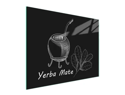 Produktbild von Transparentes Glas-Schneidebrett YERBA 52x40 cm mit rutschfesten Füßen