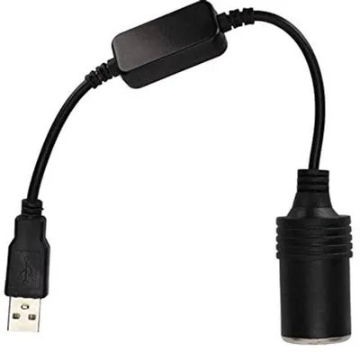 Obrázok produktu pre USB zapaľovač 12 V DC, 30 cm, do auta, napájací adaptér, 5 V 2 A, čistička vzduchu, samica