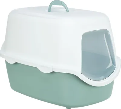 Produktbild von TRIXIE Katzentoilette Vico, mit Haube - salbei/weiß - 40 × 40 × 56 cm
