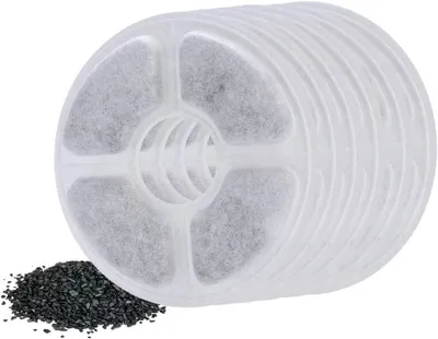 Obrázok produktu pre Vodný filter Náhradné filtre pre mačaciu fontánu, 3-vrstvový uhlíkový filter, 6 kusov, pre 2L Pet Flower