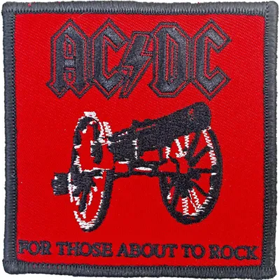 Image de AC/DC - Taille standard - Ecusson à repasser "For Those About To Rock" RO6596 (Taille unique) (Rouge/Noir/Blanc)