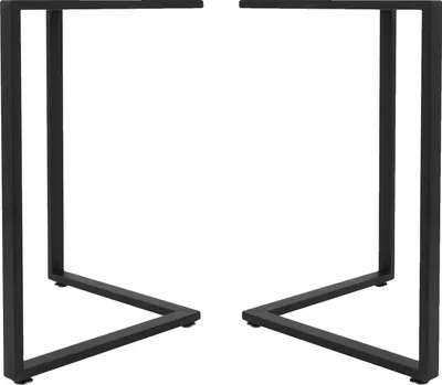 Image de Pieds de table, construction robuste en acier, capacité de charge 60 kg, noir