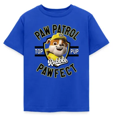 Produktbild von Spreadshirt Paw Patrol Rubble Pawfect Kinder T-Shirt, 122/128 (7-8 Jahre), Royalblau