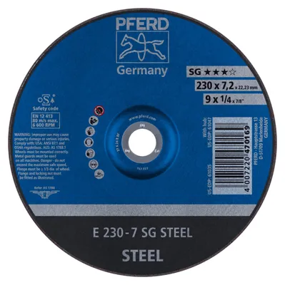 Produktbild von Pferd Schruppscheibe 230x7,2mm für Schweißnähte hart gekröpft Bohrung 22,23mm - 62223626