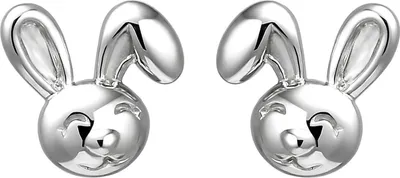 Produktbild von Kinder Ohrstecker Hase Hasen aus 925 Silber Ohrringe Ohrschmuck rhodiniert
