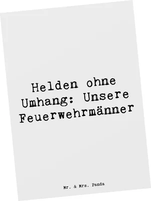 Produktbild von Mr. & Mrs. Panda Postkarte Spruch Feuerwehrmann Helden - Weiß - Geschenk, unsere Feuerwehrmänner, Ansichtskarten, Grußkarte, inspirierende Botschaft, Ansichtskarte