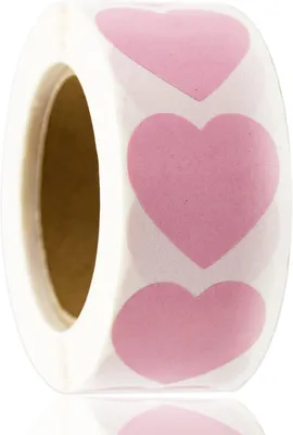 Produktbild von Herz Aufkleber 500 Stück, Rosa, Selbstklebend, 25 mm, Für DIY und Partydekoration
