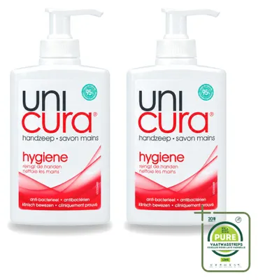 Imagen del producto de 2 unidades de jabón líquido para manos Unicura, con dispensador de bomba, 250 ml - Paquete grande - 2 piezas