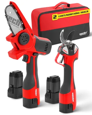 Produktbild von Akku Baumpflegeset HECHT 99126 | Astschere 32 mm & Mini-Kettensäge 14 cm | 14,4 V | 2 Akkus | Dual-Ladegerät | Transporttasche