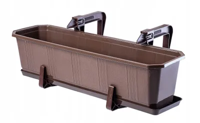 Obrázek produktu pro KADAX Držák na květinový truhlík bez vrtání "Mosjo", držáky, květináče na balkon, hnědá barva, 2 kusy