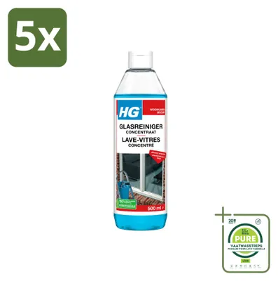 Produktbild von 5 x HG Glasreiniger Konzentrat - 500 ml - Großpackung - 5 Stücke