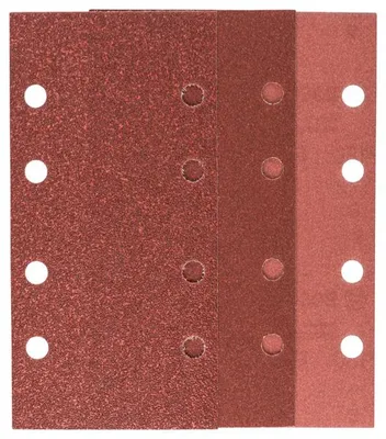 Produktbild von Schleifblatt-Set für Schwingschleifer K=60/120/180, 93 x 185 mm, 8 Loch, 10-tlg.