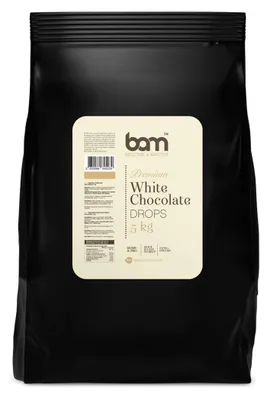 Produktbild von BAM Drops aus Weißer Schokolade - Kuvertüre - Schokoladen Drops - 5 kg