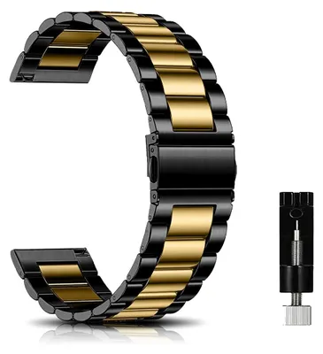 Obrázek produktu pro Kovový náramek – Řemínek s rychlým zapínáním – Nerezová ocel – Náhradní řemínek 18 mm, 20 mm, 22 mm – Vhodný pro muže i ženy – ...