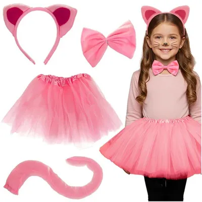 Immagine prodotto di Kruzzel 26517 Costume da gatto di Carnevale 3 - 10 anni, rosa
