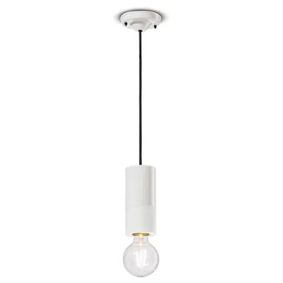 Zdjęcie produktu dla Lampa wisząca średnia Vintage Decò Pi Ceramic Raw White 1 Light E27