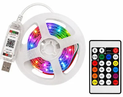 Obrázok produktu pre Verk 12460 Neonový LED pásik RGB 5 m, Bluetooth, aplikácia + diaľkové ovládanie