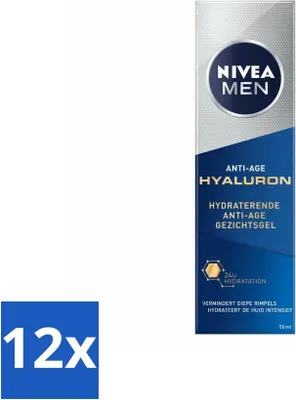 Produktbild von NIVEA MEN - Anti-Age - Feuchtigkeitsspendendes Gesichtsgel mit Hyaluron - 50 ml - Vorteilspack - 12 Stücke