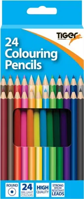 Immagine prodotto di Tiger Stationery - Matite colorate "Full Length" confezione da 24 SG18945 (taglia unica) (Colorate)
