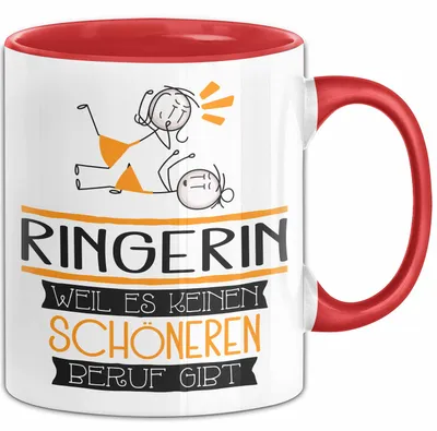 Produktbild von Ringerin Weil Es Keinen Schöneren Beruf Gibt Tasse Geschenk für Eine Ringerin Lustig (Rot)