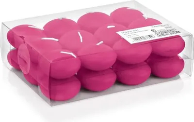 Produktbild von Wiedemann Kerzen Schwimmkerzen Pink Ø 45 mm, 24 Stück, rußarm, hochwertiger Docht,  Germany