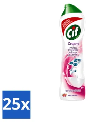 Produktbild von 25 x Cif Schuurmilch Cream Pink Flower - 500 ml - Vorteilspackung - 25 Stücke