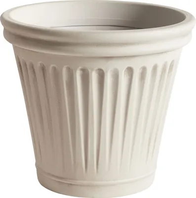 Produktbild von BELIANI Blumentopf Hellbeige Polyresin ⌀ 43 cm Rund Glasierte Oberfläche Innen- und Außenbereich