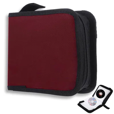 Obrázek produktu pro CD držák na 40 disků, úsporný design, vhodný do auta i do domácnosti, červený