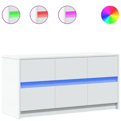 Produktbild von vidaXL TV-Schrank mit LED-Beleuchtung Weiß 100x34x50 cm Holzwerkstoff