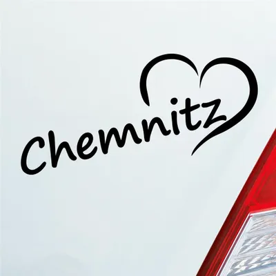 Produktbild von Auto Aufkleber Chemnitz Herz Stadt City Heart Love Liebe 19,5x8 cm Schwarz Matt Sticker Heckscheibenaufkleber