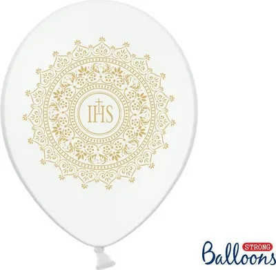 Produktbild von Luftballons zur Erstkommunion, Metallic-Weiß, 30 cm, 50 Stück.