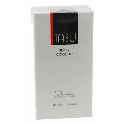 Produktbild von Dana Classic Fragrances Tabu Eau de Cologne 100ml Spray für Frauen mit Noten von Zitrusfrüchten, Neroli, Koriander, Nelken, Ylang-Ylang, Rose, Narzisse, Amber, Patchouli, Sandelholz, Edelhölzern, aus den 1930ern, Barcelona