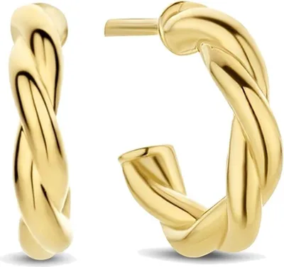 Produktbild von New Bling 9NB-0668- Halbe Ohrringe aus Silber - Damen - gedreht - 13,2 x 2,9 mm - Pouchette - Silber - vergoldet (vergoldet/Gold auf Silber)