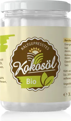 Produktbild von LaFiNa  Kokosöl 330g | Premium nativ kaltgepresst | 48% Laurinsäure erste Pressung | Rohkostqualität vegan Kokosfett