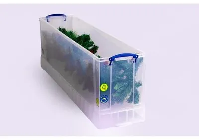 Image de Really Useful Box - Boîte de 77 litres, transparente, emballée individuellement dans un carton