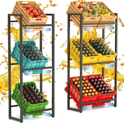 Produktbild von Schieberegal für Getränkekisten 3–6 Kisten Schwarz 30x140 cm