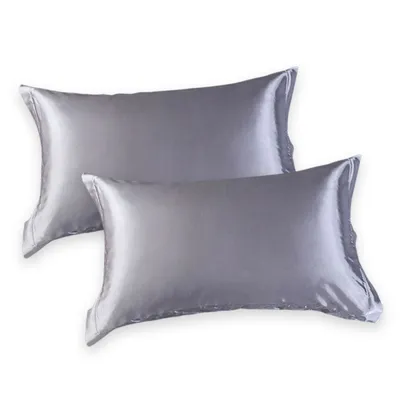 Produktbild von Satin-Kissenbezug für Haare und Haut, 2er-Pack Seidensatin-Kissenbezug mit Hotelverschluss, Kissenbezug, weiche und atmungsaktive Kissenbezüge, 48 x 74 cm