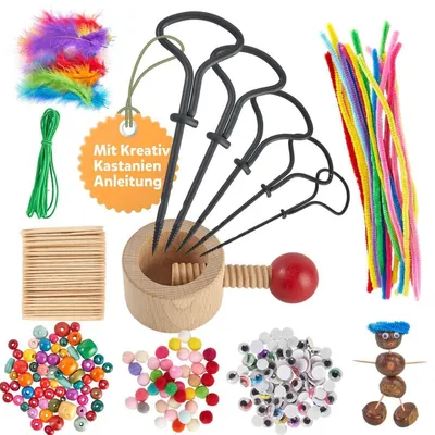 Immagine prodotto di Set di trapani per castagne con accessori per bambini, trapani da 1,5 a 5 mm, kit per attività creative a tema autunnale