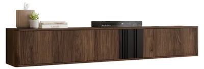 Produktbild von MIRJAN24 TV-Lowboard Philippe 190, Stilvoll Wohnzimmer, Lowboard mit zwei Drehtüren (Farbe: Nuss warmia / Nuss warmia + Schwarz)