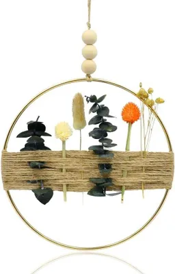 Produktbild von Famanu Dekorationsslingern mit Trockenblumen - Schwarz, 20 x 25 cm