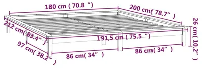 Zdjęcie produktu dla VidaXL 820621, 191,5 cm, 2,12 m, 26 cm, 1800 x 2000 mm, 1 szt.