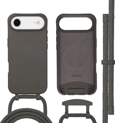 Image de imoshion Coque arrière colorée avec cordon amovible et MagSafe pour Apple iPhone Air - Black Coffee